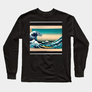 Elegance Meets Nature - A Stunning Ukiyo-e Sunset Wave Long Sleeve T-Shirt